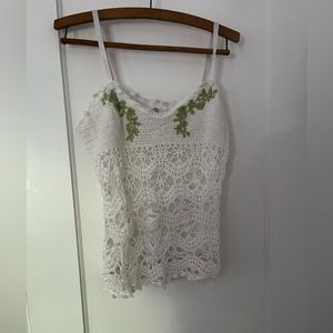 ✨ Fairy Core crocheted white tank top